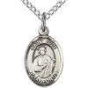 Sterling Silver 1/2in St Jude Pray For Us Charm & 18in Chain
