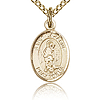 Gold Filled 1/2in St Lazarus Charm & 18in Chain