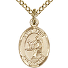 Gold Filled 1/2in St Luke Charm & 18in Chain