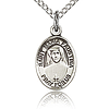 Sterling Silver 1/2in St Maria Faustina Charm & 18in Chain