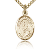 Gold Filled 1/2in St Margaret Mary Alacoque Charm & 18in Chain