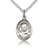 Sterling Silver 1/2in St Maximilian Kolbe Charm & 18in Chain