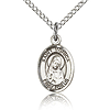Sterling Silver 1/2in St Monica Charm & 18in Chain