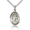 Sterling Silver 1/2in St Nicholas Charm & 18in Chain