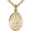Gold Filled 1/2in St Peregrine Charm & 18in Chain