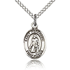Sterling Silver 1/2in St Peregrine Charm & 18in Chain