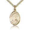 Gold Filled 1/2in St Raphael Charm & 18in Chain