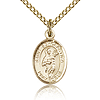 Gold Filled 1/2in St Scholastica Charm & 18in Chain