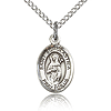 Sterling Silver 1/2in St Scholastica Charm & 18in Chain