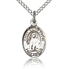 Sterling Silver 1/2in St Edith Charm & 18in Chain