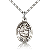 Sterling Silver 1/2in St Thomas Aquinas Charm & 18in Chain