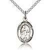Sterling Silver 1/2in St Zachary Charm & 18in Chain