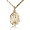 Gold Filled 1/2in St Pio Charm & 18in Chain