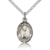 Sterling Silver 1/2in St Pio Charm & 18in Chain
