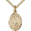 Gold Filled 1/2in St Agnes Charm & 18in Chain
