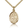 Gold Filled 1/2in St Cosmas and Damian Charm & 18in Chain