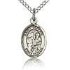 Sterling Silver 1/2in St Jerome Charm & 18in Chain