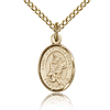 Gold Filled 1/2in St Martin of Tours Charm & 18in Chain