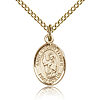 Gold Filled 1/2in St Vincent Ferrer Charm & 18in Chain