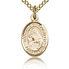 Gold Filled 1/2in St Madonna Del Ghisallo Charm & 18in Chain
