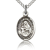 Sterling Silver 1/2in St Madonna Del Ghisallo Charm & 18in Chain
