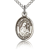 Sterling Silver 1/2in St Gertrude Charm & 18in Chain