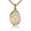 Gold Filled 1/2in St Joseph the Worker Charm & 18in Chain