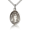 Sterling Silver 1/2in St Joseph the Worker Charm & 18in Chain