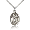 Sterling Silver 1/2in St Stephanie Charm & 18in Chain