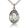 Sterling Silver 1/2in St Madeline Charm & 18in Chain
