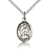 Sterling Silver 1/2in St Placidus Charm & 18in Chain