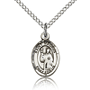 Sterling Silver 1/2in St Maurus Charm & 18in Chain