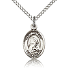 Sterling Silver 1/2in St Victoria Charm & 18in Chain