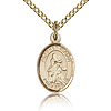 Gold Filled 1/2in St Isaiah Charm & 18in Chain