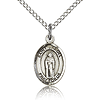 Sterling Silver 1/2in St Samuel Charm & 18in Chain