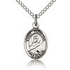 Sterling Silver 1/2in St Perpetua Charm & 18in Chain