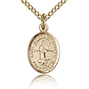 Gold Filled 1/2in St Isidore the Farmer Charm & 18in Chain