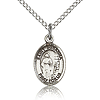 Sterling Silver 1/2in St Susanna Charm & 18in Chain
