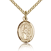 Gold Filled 1/2in St Walter Charm & 18in Chain