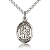 Sterling Silver 1/2in St Walter Charm & 18in Chain