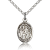 Sterling Silver 1/2in St Peter Nolasco Charm & 18in Chain