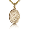 Gold Filled 1/2in St Lidwina of Schiedam Charm & 18in Chain