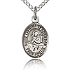 Sterling Silver 1/2in St Lidwina of Schiedam Charm & 18in Chain