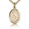 Gold Filled 1/2in St Margaret of Cortona Charm & 18in Chain