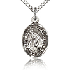 Sterling Silver 1/2in St Margaret of Cortona Charm & 18in Chain