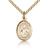 Gold Filled 1/2in St Pius X Charm & 18in Chain