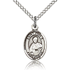 Sterling Silver 1/2in St Pius X Charm & 18in Chain