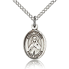 Sterling Silver 1/2in St Olivia Charm & 18in Chain