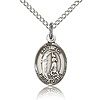 Sterling Silver 1/2in St Zoe of Rome Charm & 18in Chain