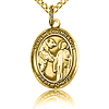 Gold Filled 1/2in St Columbanus Charm & 18in Chain